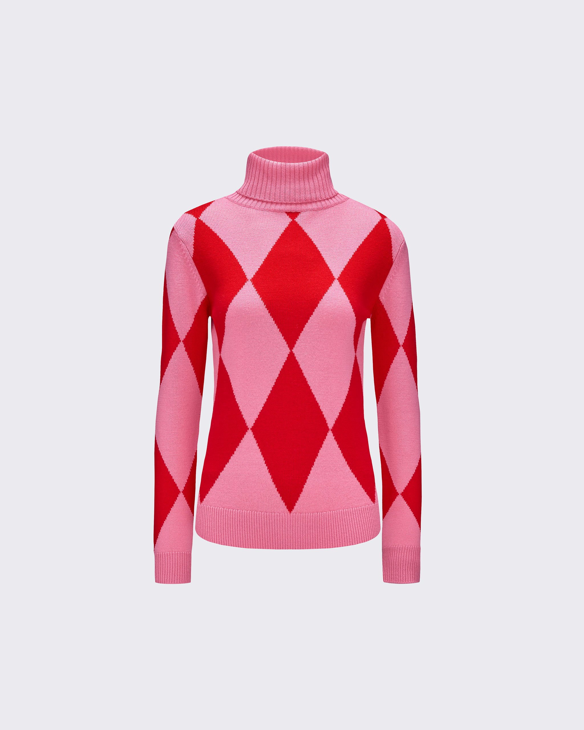 Perfect Moment Diamond Sweater Xl In Azalea-pink